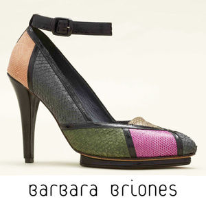 Barbara Briones colorblock heels w/ ankle straps